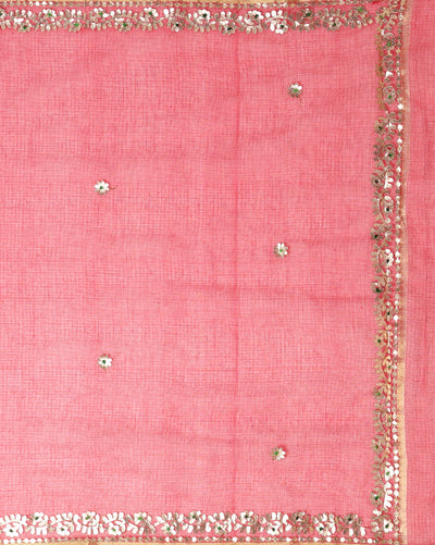 Indiehaat | Kota Cotton Gota Patti Maroon Saree