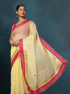 Indiehaat | Kota Cotton Gota Patti Yellow Saree