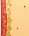 Tye & Drape Kota Cotton Kachi Gotta Yellow Saree