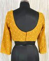 Chiffon Stitched Blouse Yellow Color with Heavy Chikenkari Embroidery - IndieHaat