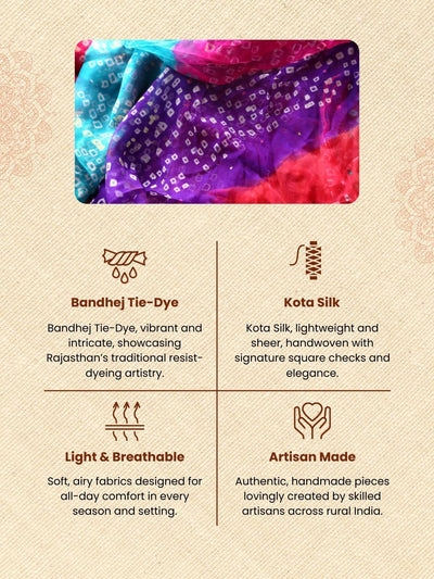 Dye & Drape Pure Silk Kota Elegant Multicolor Dupatta