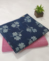 Indiehaat | Blockprinted Cotton Suit (Top & Bottom) Indigo & Pink