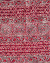 Indiehaat | Ajrakh Blockprint Modal Silk Lagdi Patta Red Saree