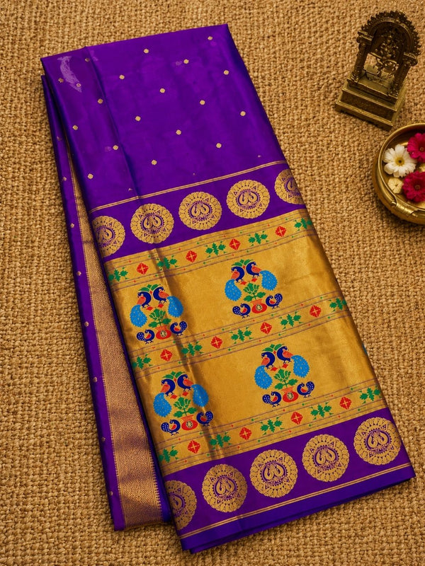 Rajdhara Handloom Paithani Silk Saree Purple