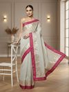 Pankhudi Jugnu Checks Gota Patti Pale White Saree