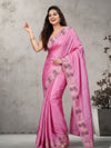Silkmark Certified Lucid Pure Tussar Cutwork Pink Saree