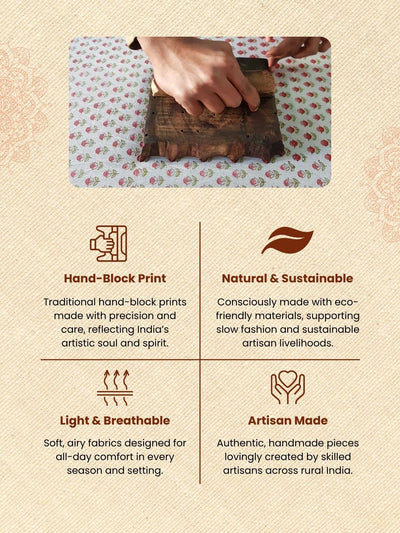 Blockprinted Fashionable Cotton Jacket Brown