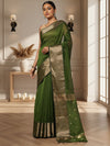 Serene Maheshwari Pure Silk Butta Body Green Saree