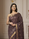 Gilded Hue Kota Silk Zari Stripe Saree Brown