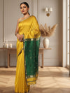 Quaint Pure Maheshwari Silk Handloom Saree Yellow & Green