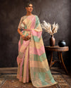 IndieHaat | Organza Banarasi Silk Yellow & Green Saree