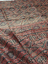 Indiehaat | Chanderi Silk Ajrakh Print Saree Multicolor