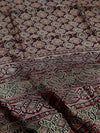 Indiehaat | Chanderi Silk Ajrakh Print Saree Red
