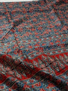 Indiehaat | Chanderi Silk Ajrakh Print Saree Multicolor