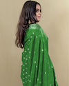Indiehaat | Banarasi Georgette Silk Saree Green