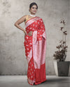 Indiehaat | Banarasi Masharoo Silk Saree Red