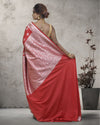 Indiehaat | Banarasi Masharoo Silk Saree Red
