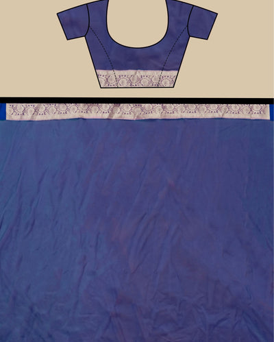 Indiehaat | Banarasi Brocade Organza Silk Saree Violet