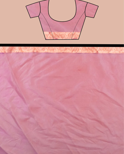 Indiehaat | Banarasi Brocade Organza Silk Saree Pink