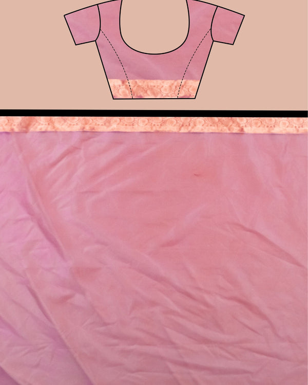 Indiehaat | Banarasi Brocade Organza Silk Saree Pink