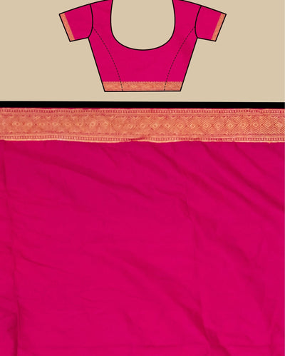 Indiehaat | Banarasi Brocade Organza Silk Saree Pink