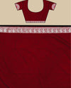 Indiehaat | Banarasi Brocade Raw Mango Silk Saree Maroon