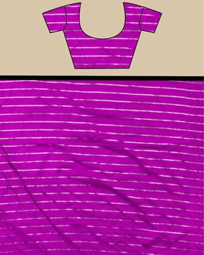 Indiehaat | Banarasi Brocade Raw Mango Silk Saree Purple