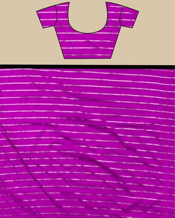 Indiehaat | Banarasi Brocade Raw Mango Silk Saree Purple