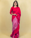 Indiehaat | Banarasi Brocade Raw Mango Silk Saree Red
