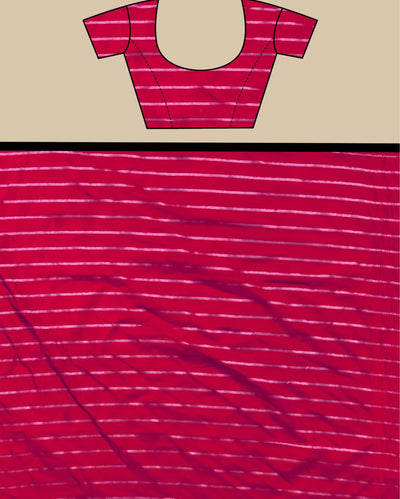 Indiehaat | Banarasi Brocade Raw Mango Silk Saree Red