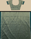 Indiehaat | Banarasi Brocade Raw Mango Silk Saree Green