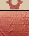 Indiehaat | Banarasi Brocade Raw Mango Silk Saree Red