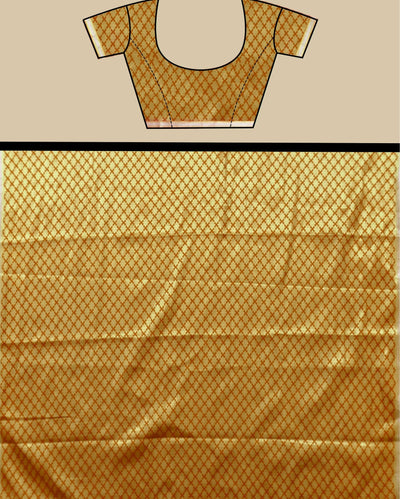 Indiehaat | Banarasi Brocade Raw Mango Silk Saree Orange