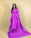 Indiehaat | Banarasi Brocade Raw Mango Silk Saree Purple