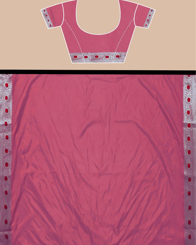 Indiehaat | Banarasi Brocade Raw Mango Silk Saree Red