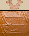 Indiehaat | Zari Banarasi Tissue Semi Silk Saree Orange