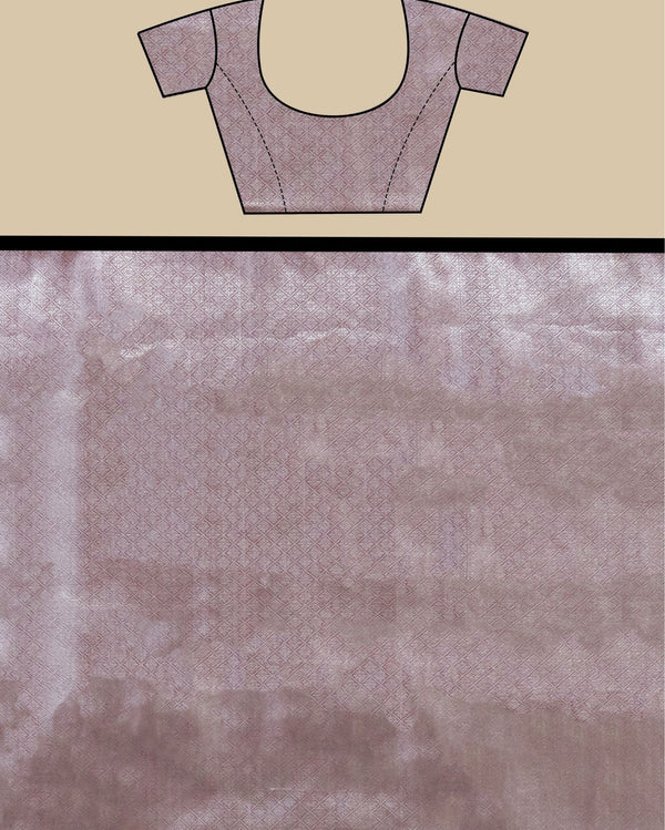 Indiehaat | Zari Banarasi Tissue Semi Silk Saree Pink