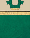 Indiehaat | Zari Banarasi Tissue Semi Silk Saree Green