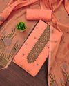 Indiehaat | Banarasi Cotton Thread Work Suit Peach