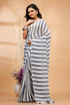 Indiehaat | Hand Dyed Linen Saree Black