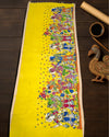 Indiehaat | Mangalagiri Handpainted Dupatta Yellow