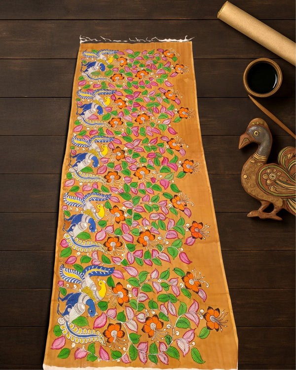 Indiehaat | Mangalagiri Handpainted Dupatta Multicolor