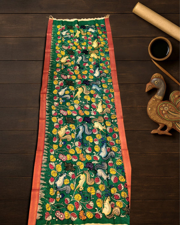 Indiehaat | Mangalagiri Handpainted Dupatta Multicolor