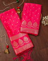 Indiehaat | Banarasi Lichi Silk Brocade Suit Pink