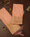 Indiehaat | Banarasi Lichi Silk Brocade Suit Peach