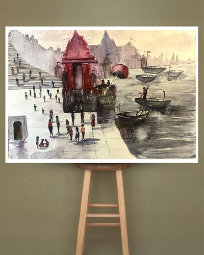 Indiehaat Handmade Painting Water Color Unframed