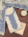Indiehaat | Banarasi Cotton Brocade Work Suit Beige