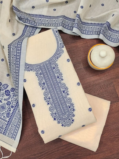 Indiehaat | Banarasi Cotton Brocade Work Suit Beige