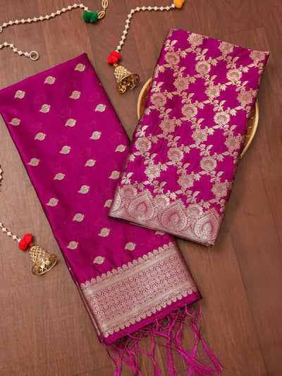 Indiehaat | Banarasi Silk Brocade Dupatta Pink