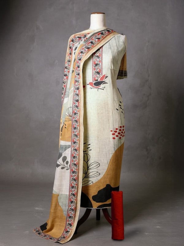 Indiehaat | Brocade Weaving Linen Suit Cream